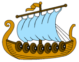 Desenho Barco viking pintado por magi