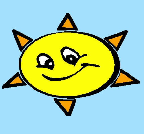 Desenho Sol sorridente pintado por Pipas
