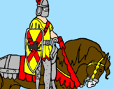 Desenho Cavaleiro a cavalo pintado por junior