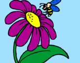 Desenho Margarida com abelha pintado por jenifer