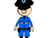 Desenho Agente de polícia pintado por brenno