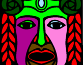 Desenho Máscara Maia pintado por emile