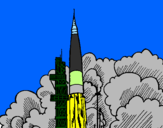 Desenho Lançamento foguete pintado por diogp