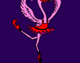 Desenho Avestruz em ballet pintado por naah