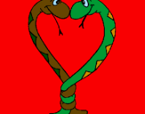 Desenho Serpentes apaixonadas pintado por iolanda