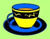 Desenho Taça de café pintado por Clara 