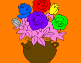 Desenho Jarro de flores pintado por vivian