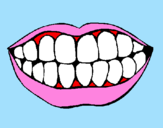 Desenho Boca e dentes pintado por laurinha