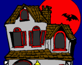 Desenho Casa do mistério pintado por caio