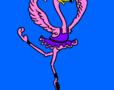 Desenho Avestruz em ballet pintado por daniela