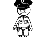 Desenho Agente de polícia pintado por de