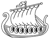 Desenho Barco viking pintado por Thais