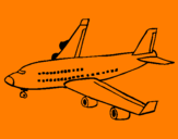 Desenho Avião de passageiros pintado por flor grazzy