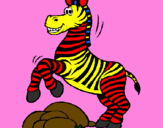 Desenho Zebra a saltar pedras pintado por LAURA