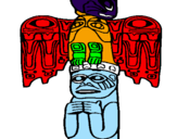Desenho Totem pintado por davi