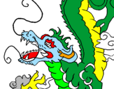 Desenho Dragão japonês pintado por victor