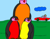 Desenho Familia pinguins pintado por VÍCTOR