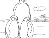 Desenho Familia pinguins pintado por dg
