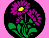Desenho Gravado com flores pintado por liliana