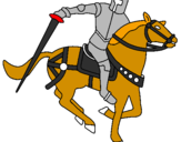 Desenho Cavaleiro a cavalo IV pintado por cezar