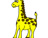 Desenho Girafa pintado por zebra amarela