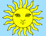 Desenho Sol pintado por diogo