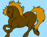 Desenho Cavalo robusto pintado por helena