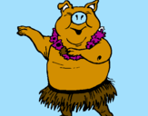 Desenho Porco havaiano pintado por lorrany