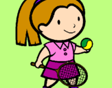 Desenho Rapariga tenista pintado por TETE