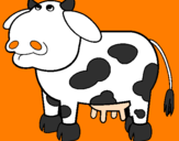 Desenho Vaca pensativa pintado por lara