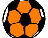 Desenho Bola de futebol pintado por lana