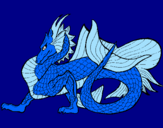 Desenho Dragão de mar pintado por dragão