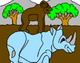 Desenho Rinoceronte e gracioso pintado por wilford
