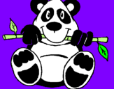 Desenho Urso panda pintado por onda