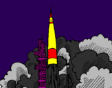 Desenho Lançamento foguete pintado por naah