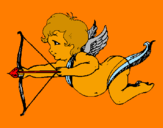 Desenho Cupido a voar pintado por yui