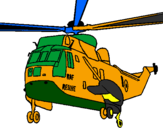 Desenho Helicoptero de resgate pintado por Mel