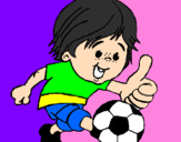 Desenho Rapaz a jogar futebol pintado por mtvlove