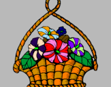 Desenho Cesta de flores pintado por luciana