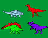 Desenho Dinossauros de terra pintado por samuel