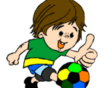 Desenho Rapaz a jogar futebol pintado por TECO