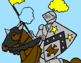 Desenho Cavaleiro a cavalo pintado por alexi vargas glz