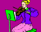 Desenho Dama violinista pintado por gabrielle