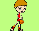 Desenho Jogadora de basquete pintado por Joana 