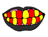 Desenho Boca e dentes pintado por katy