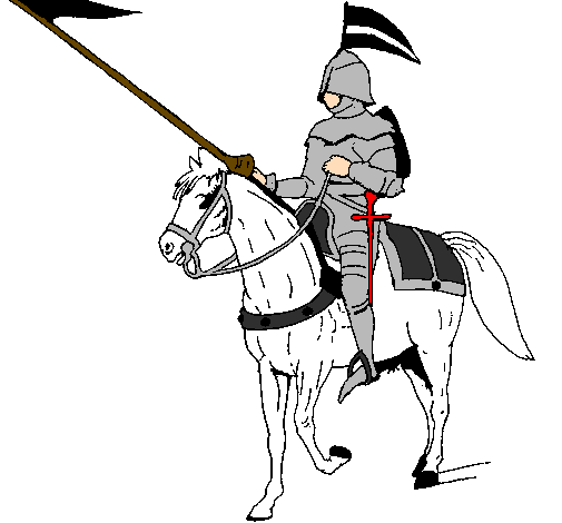 Desenho Jóquei a cavalo pintado por Cavaleiro medieval