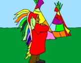 Desenho Índio chefe pintado por Jonathan
