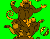 Desenho Macacos a fazer malabarismos pintado por joNy