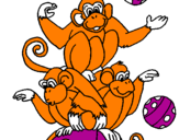 Desenho Macacos a fazer malabarismos pintado por pedro antonio