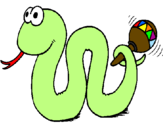 Desenho Serpente cascavel pintado por serpiente